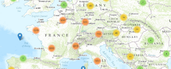 Recherche géographique sur le site data.bnf.fr